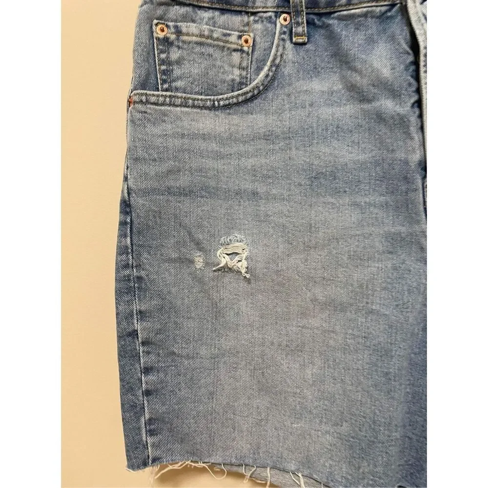 NWT Urban Outfitters BDG 90s Denim Shorts Long Inseam Distressed Cutoffs size 34